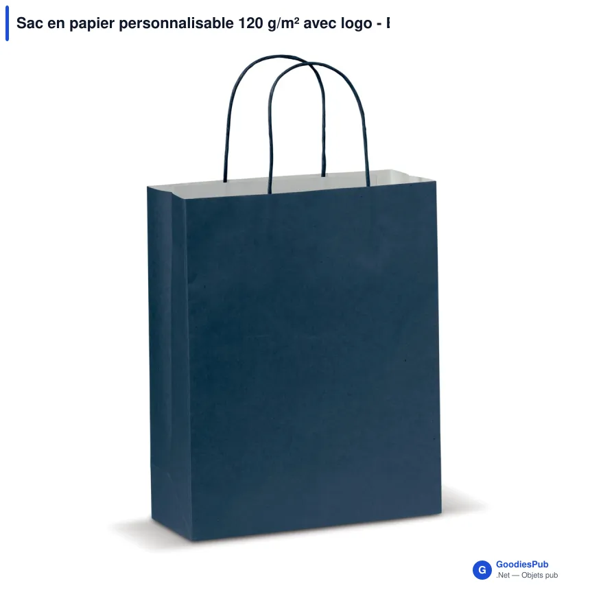 Sac en papier personnalisable 120 g/m² avec logo - Eco moyen format - Image 5