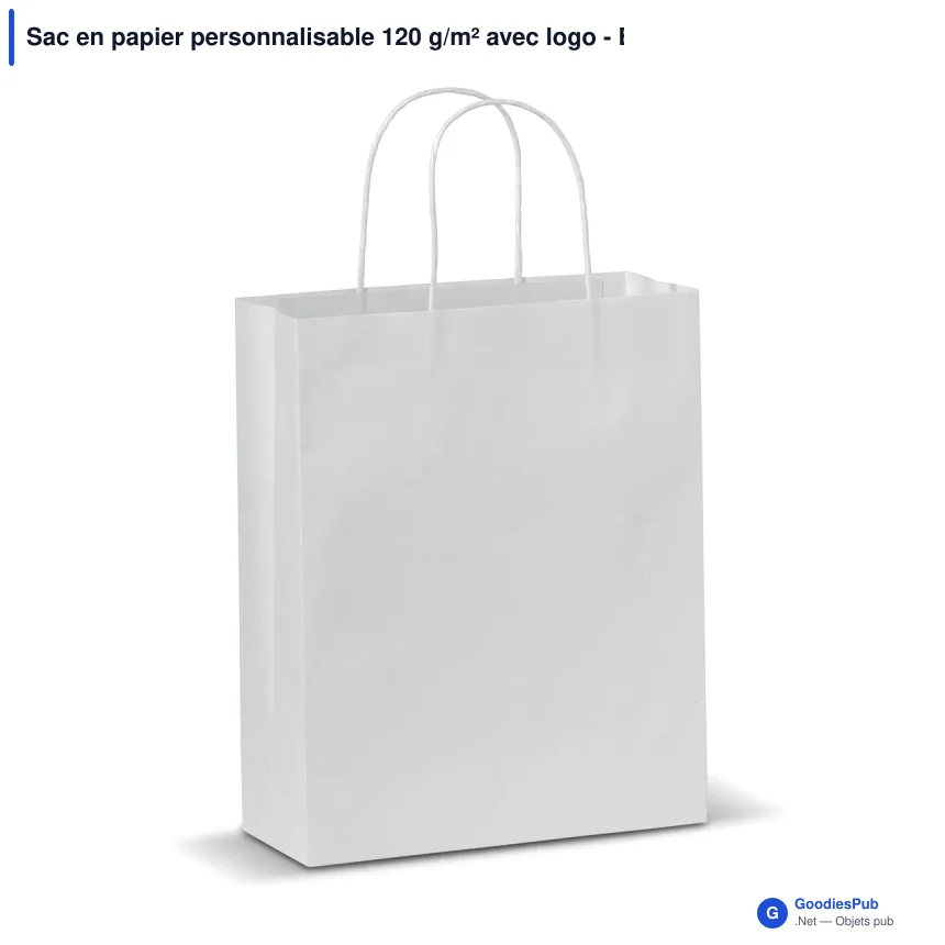 Sac en papier personnalisable 120 g/m² avec logo - Eco moyen format - Image 6