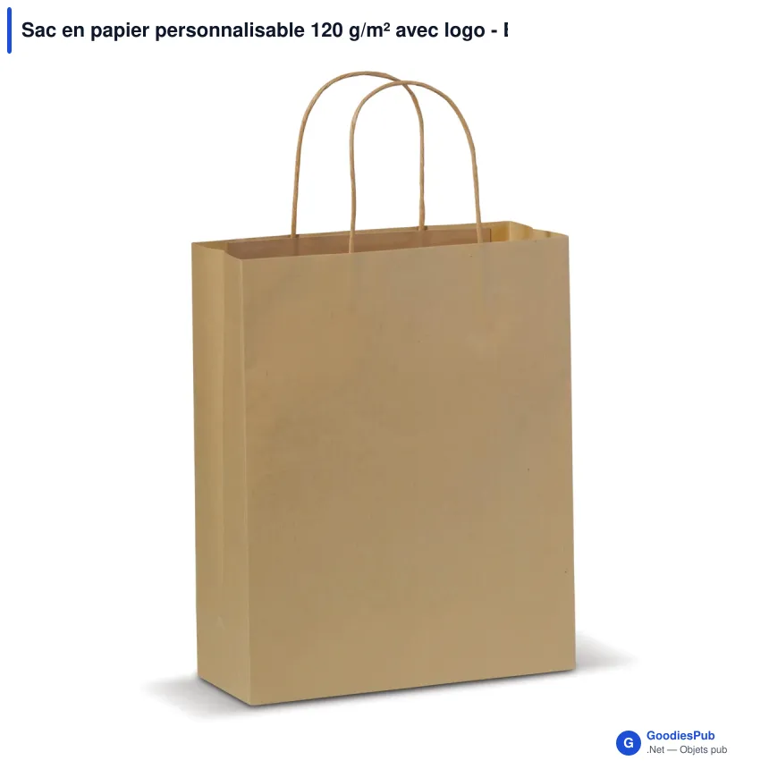 Sac en papier personnalisable 120 g/m² avec logo - Eco moyen format - Image 7