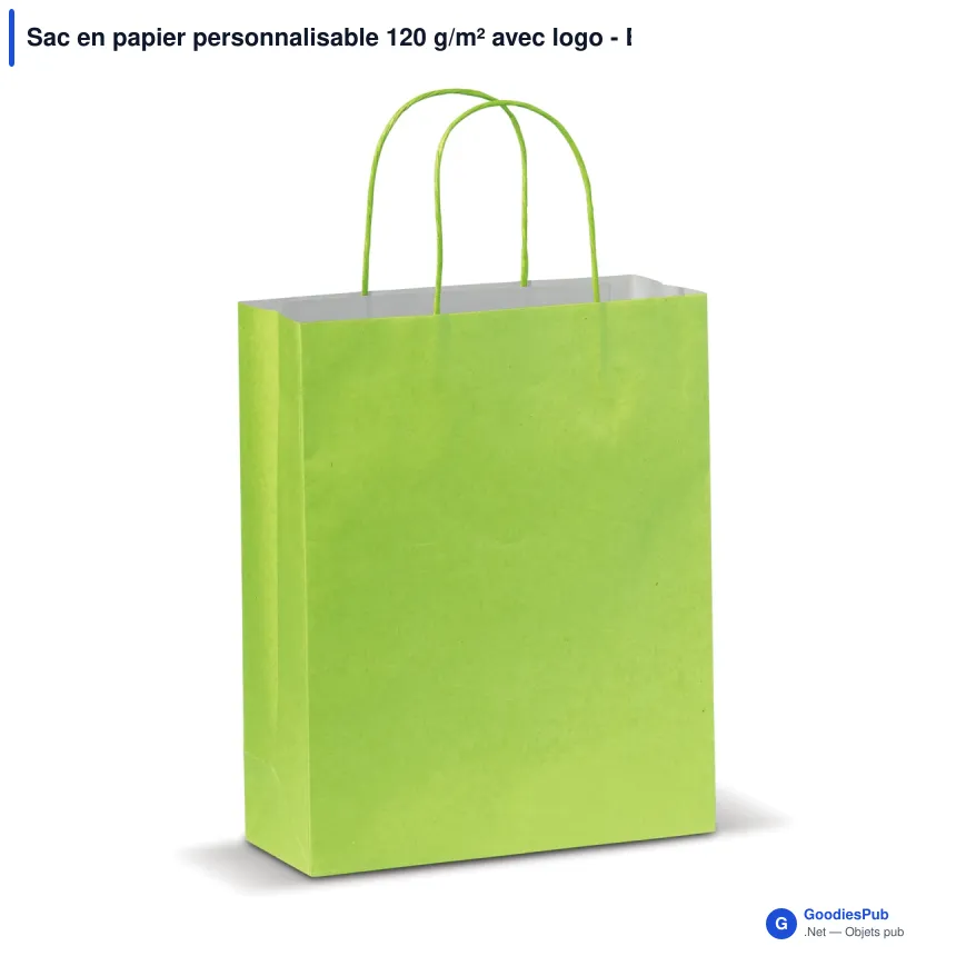 Sac en papier personnalisable 120 g/m² avec logo - Eco moyen format - Image 8
