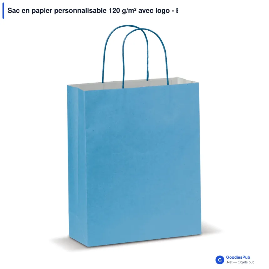 Sac en papier personnalisable 120 g/m² avec logo - Eco moyen format - Image 9