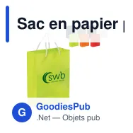 Sac en papier personnalisable grand format 30 x 40 cm avec logo - Grand - Miniature 1
