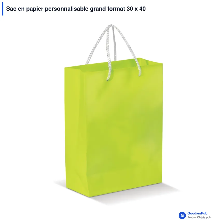 Sac en papier personnalisable grand format 30 x 40 cm avec logo - Grand - Image 2