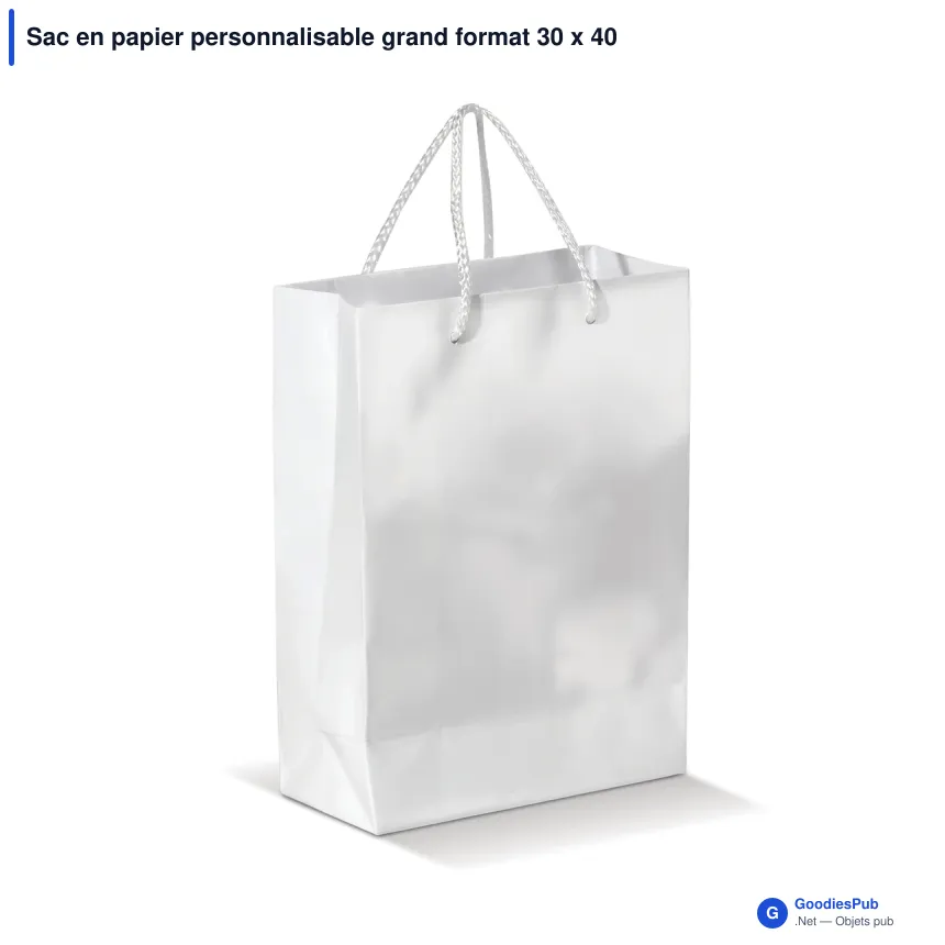 Sac en papier personnalisable grand format 30 x 40 cm avec logo - Grand - Image 4