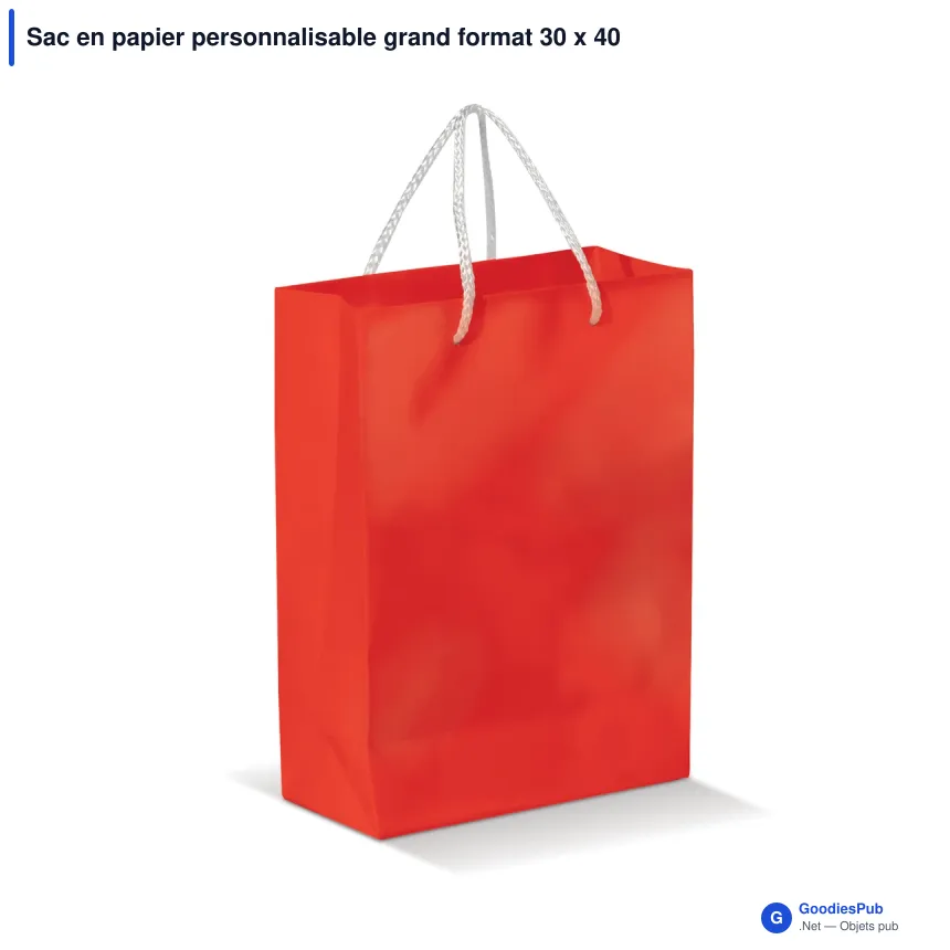 Sac en papier personnalisable grand format 30 x 40 cm avec logo - Grand - Image 5