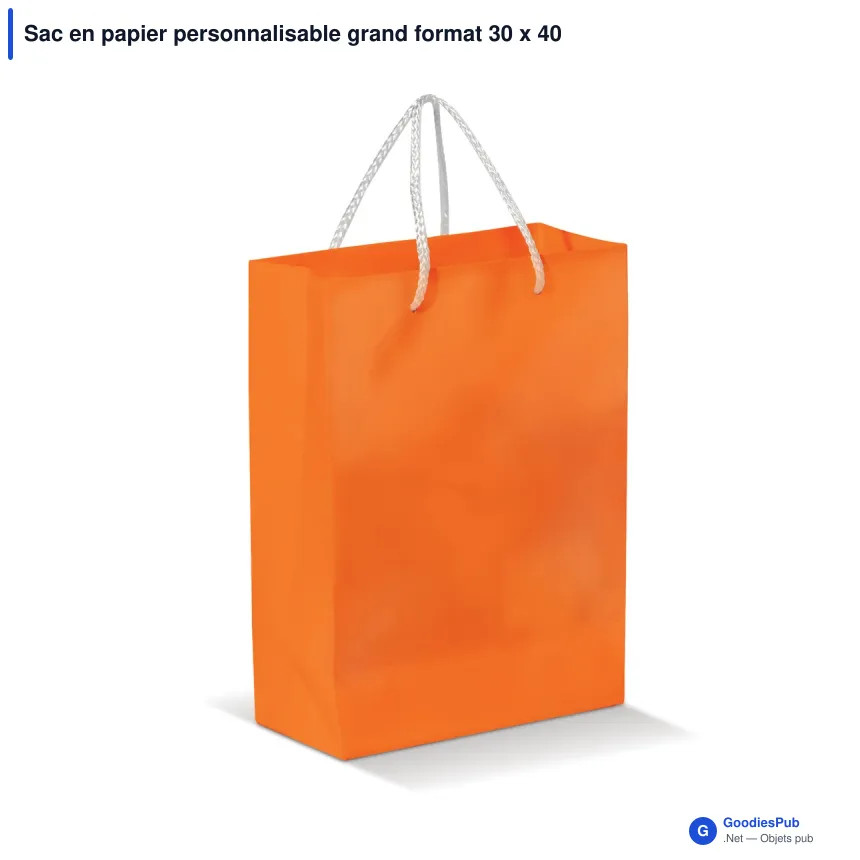 Sac en papier personnalisable grand format 30 x 40 cm avec logo - Grand - Image 7
