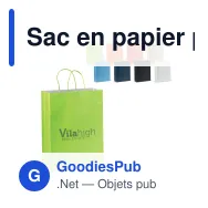 Sac en papier personnalisable 120 g/m² avec logo - Look Eco grand format - Miniature 1