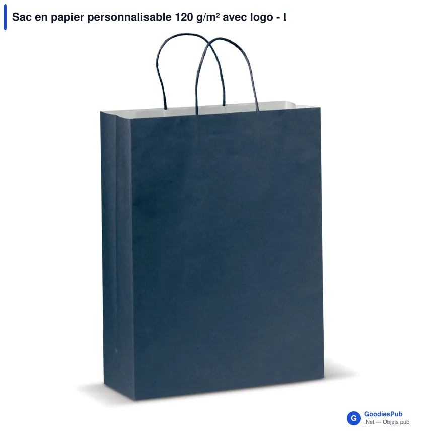 Sac en papier personnalisable 120 g/m² avec logo - Look Eco grand format - Image 2