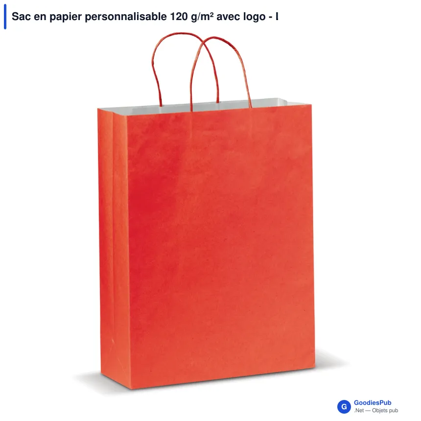 Sac en papier personnalisable 120 g/m² avec logo - Look Eco grand format - Image 4