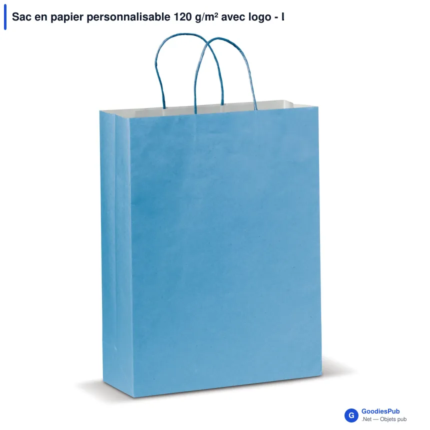 Sac en papier personnalisable 120 g/m² avec logo - Look Eco grand format - Image 5
