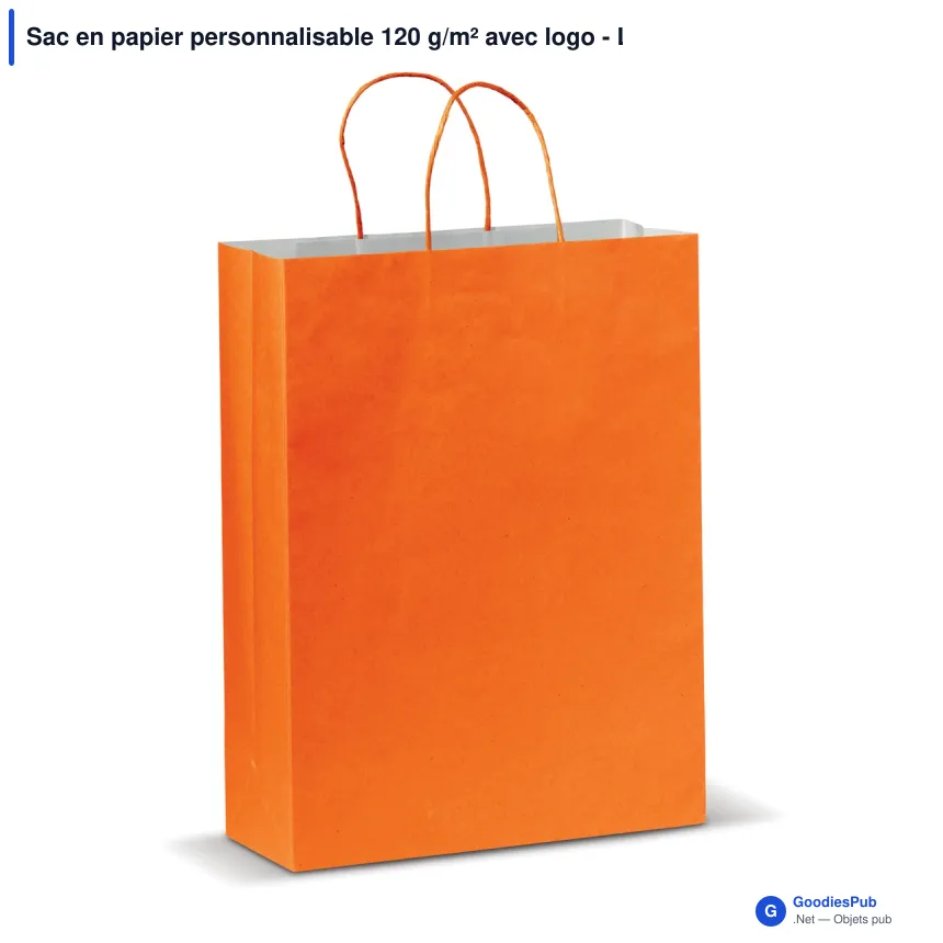 Sac en papier personnalisable 120 g/m² avec logo - Look Eco grand format - Image 6