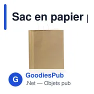 Sac en papier personnalisable 120 g/m² avec logo - Look Eco grand format - Miniature 7