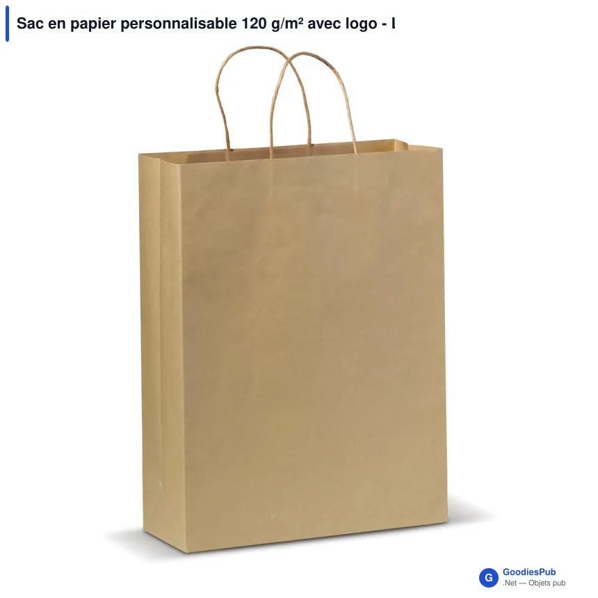 Sac en papier personnalisable 120 g/m² avec logo - Look Eco grand format - Image 7