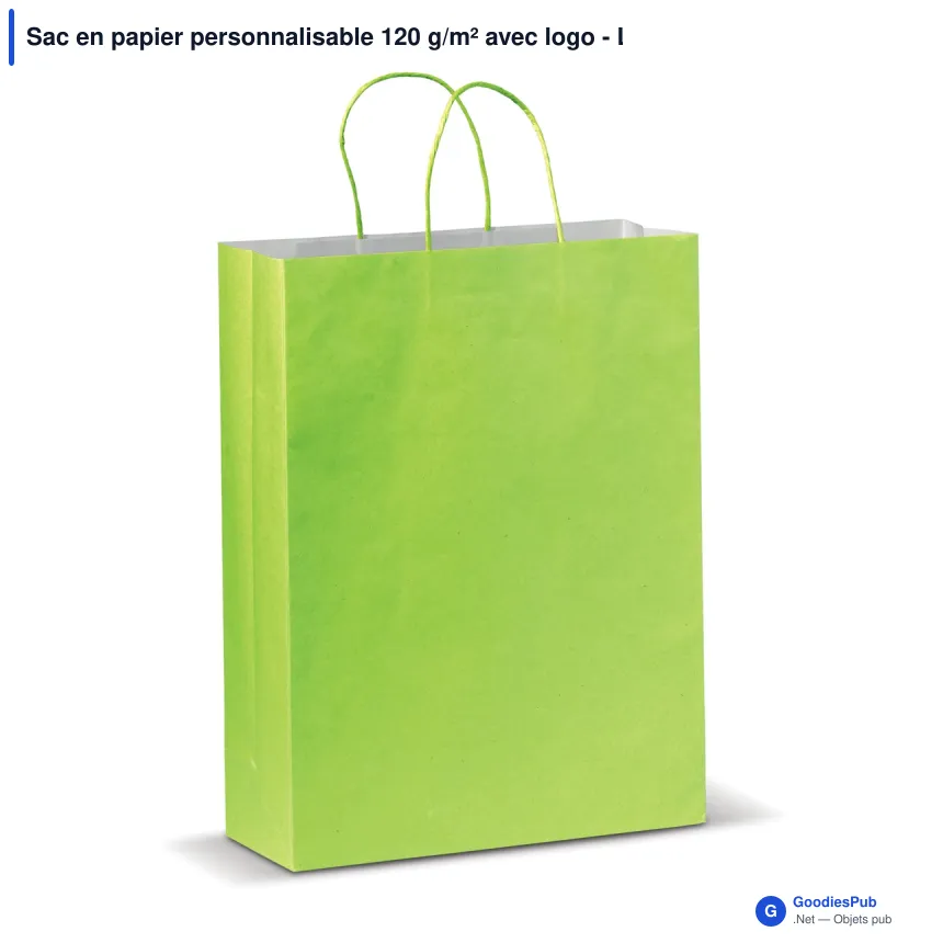 Sac en papier personnalisable 120 g/m² avec logo - Look Eco grand format - Image 9