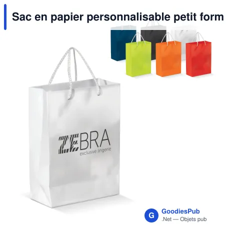 Sac en papier personnalisable petit format 18 x 24 cm avec logo - Petit