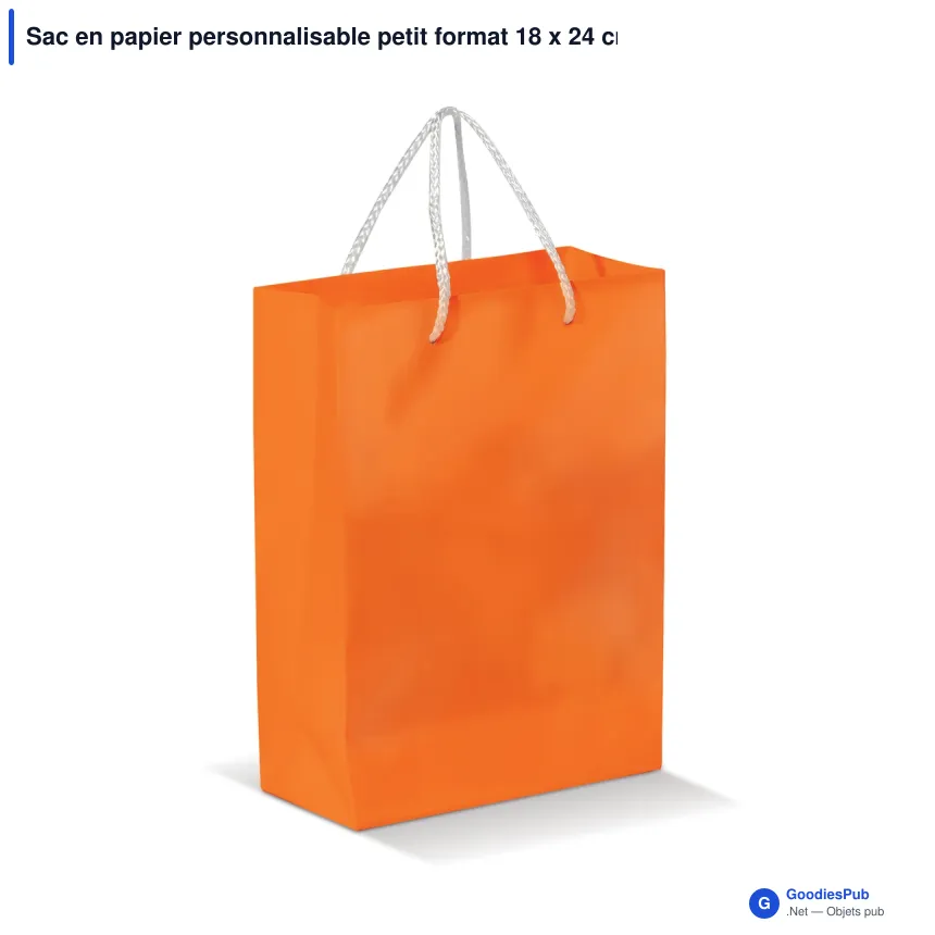 Sac en papier personnalisable petit format 18 x 24 cm avec logo - Petit - Image 4