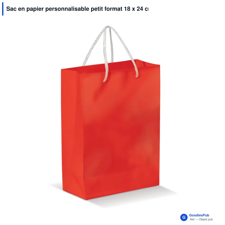 Sac en papier personnalisable petit format 18 x 24 cm avec logo - Petit - Image 6