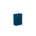 Variante Bleu foncé - Sac en papier personnalisable petit format 18 x 24 cm avec logo - Petit