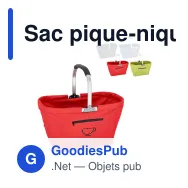 Sac pique-nique personnalisable pliable en polyester avec logo - Pique-nique - Miniature 1