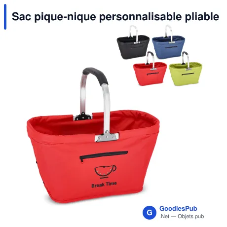 Sac pique-nique personnalisable pliable en polyester avec logo - Pique-nique