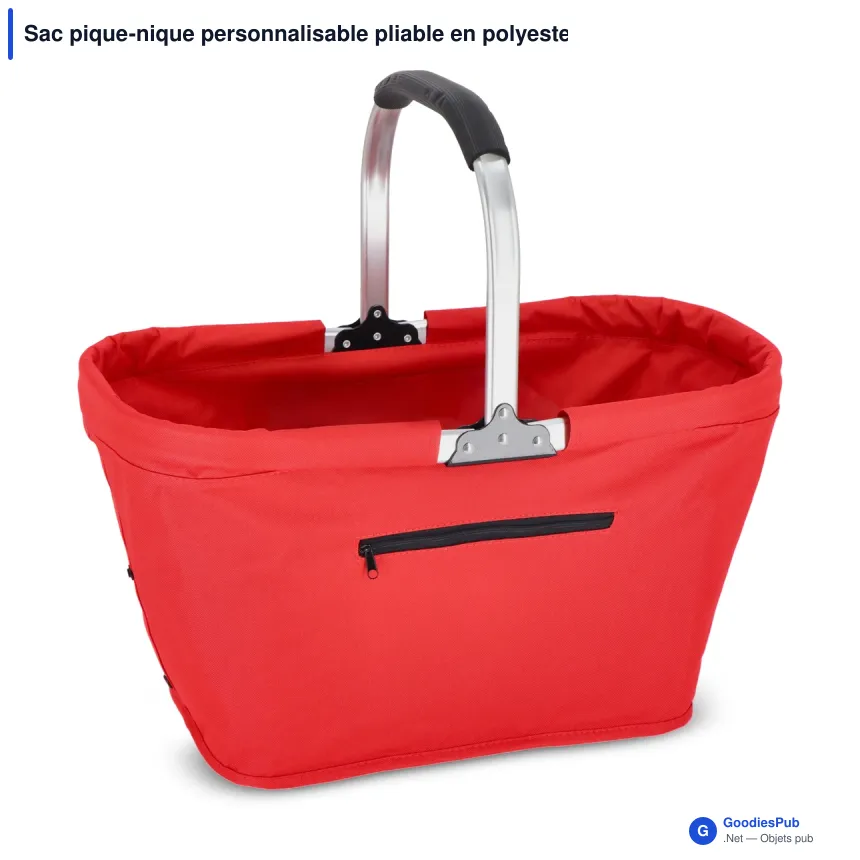 Sac pique-nique personnalisable pliable en polyester avec logo - Pique-nique - Image 3