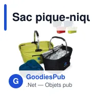 Sac pique-nique isotherme personnalisable pliable avec logo - Polyester - Miniature 1