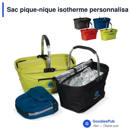 Sac pique-nique isotherme personnalisable pliable avec logo - Polyester