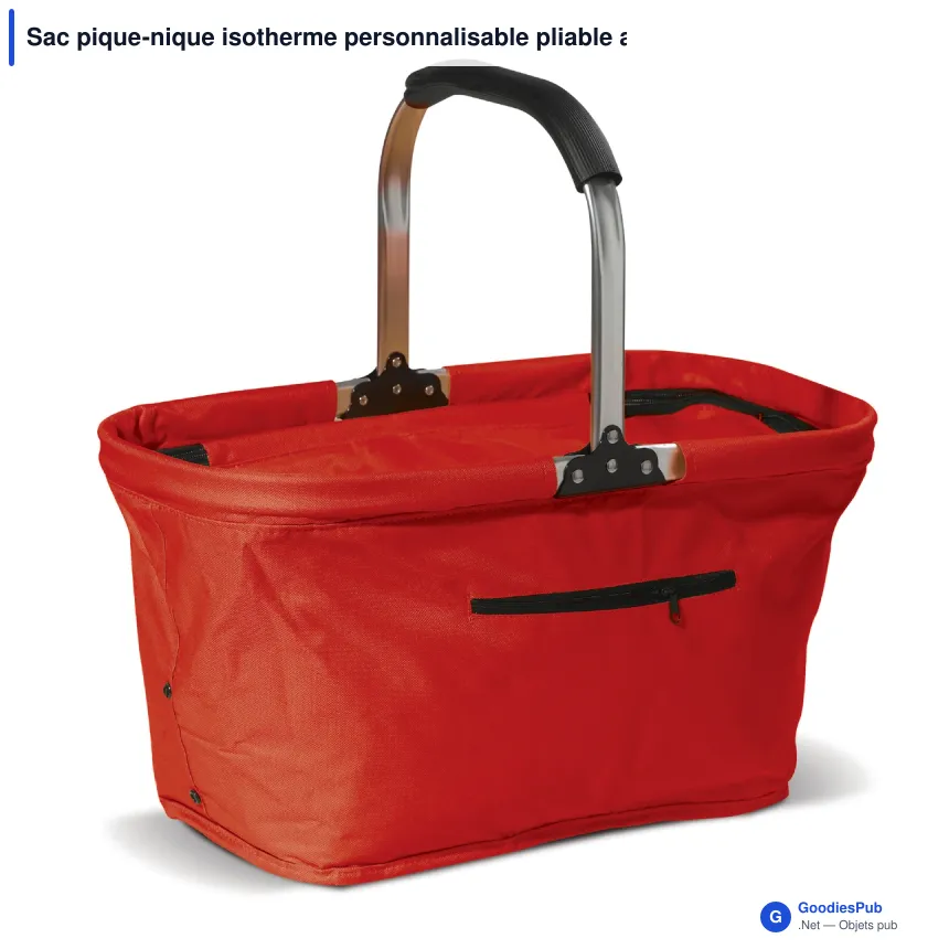 Sac pique-nique isotherme personnalisable pliable avec logo - Polyester - Image 2