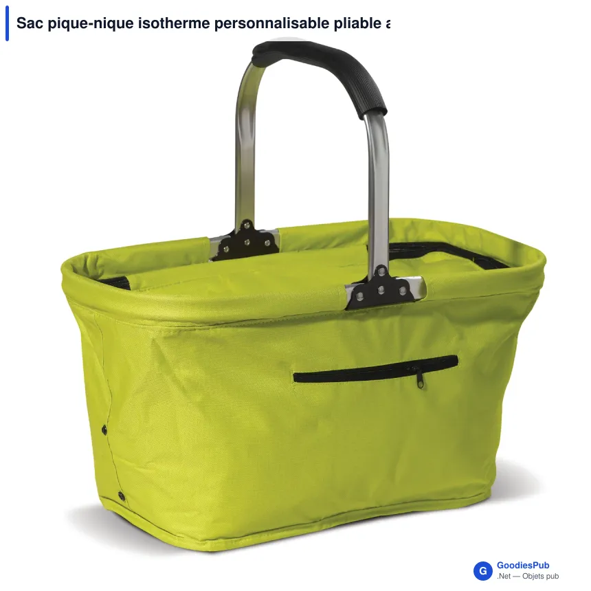 Sac pique-nique isotherme personnalisable pliable avec logo - Polyester - Image 3