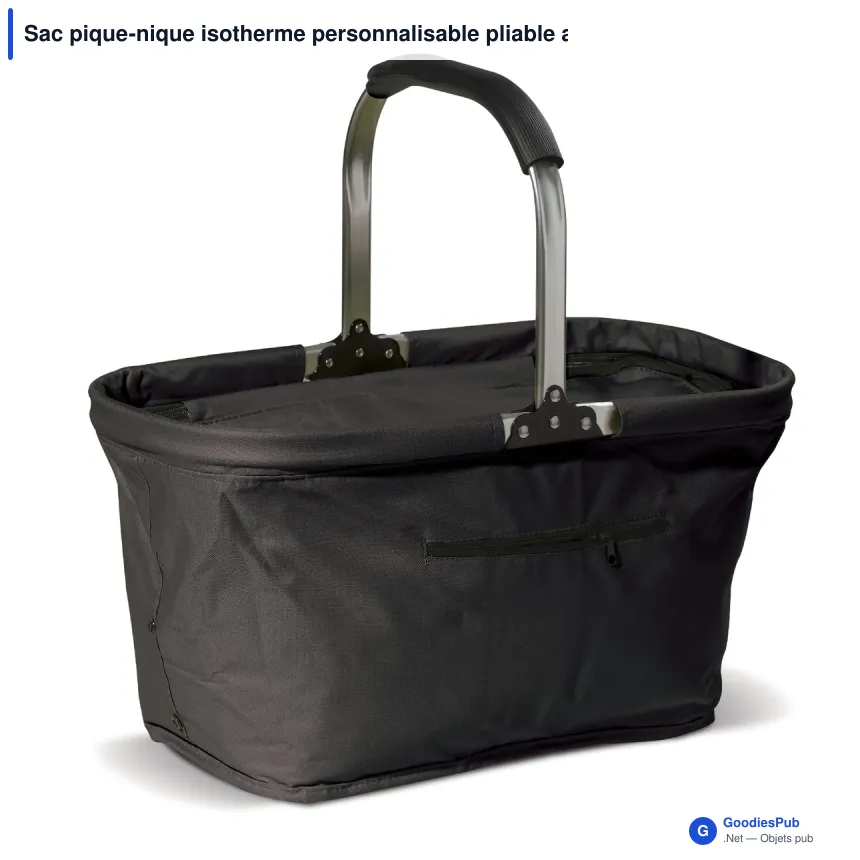 Sac pique-nique isotherme personnalisable pliable avec logo - Polyester - Image 4