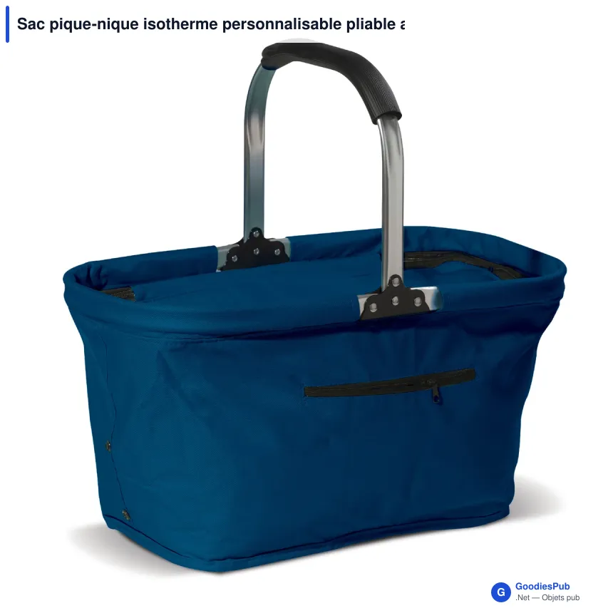 Sac pique-nique isotherme personnalisable pliable avec logo - Polyester - Image 5