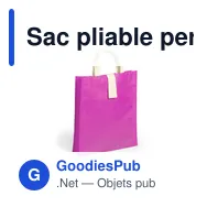 Sac pliable personnalisable Blastar avec logo - Idéal pour vos événements - Miniature 1
