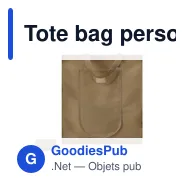 Tote bag personnalisable avec logo pour entreprises et événements - Miniature 1