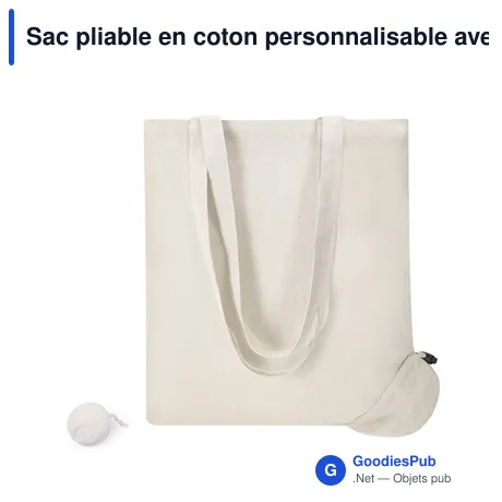 Sac pliable en coton personnalisable avec logo - Helakel