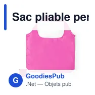 Sac pliable personnalisable Karent avec logo - Fuchsia - Miniature 2