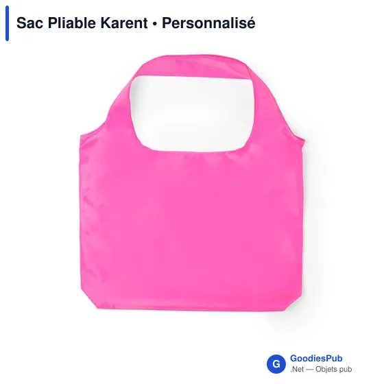 Sac pliable personnalisable Karent avec logo - Fuchsia - Image 12