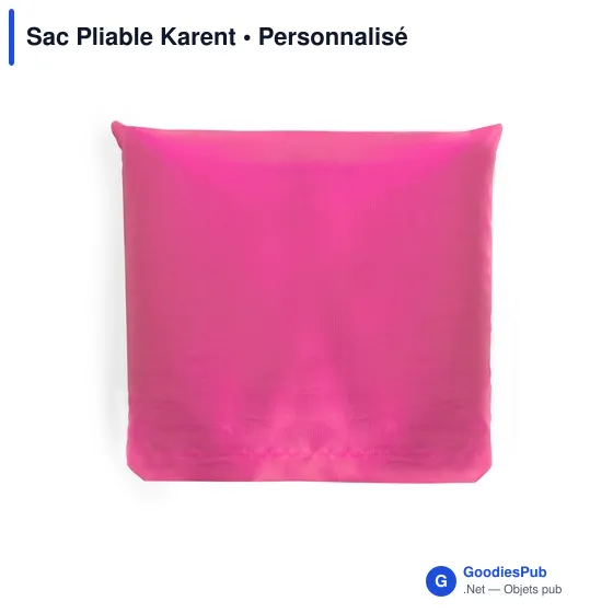 Sac pliable personnalisable Karent avec logo - Fuchsia - Image 4