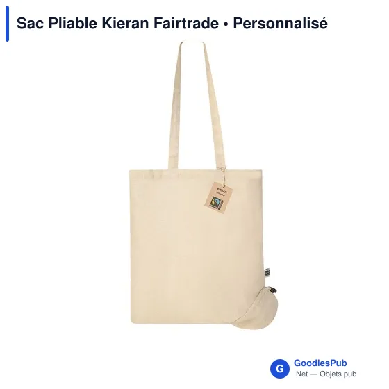 Sac pliable personnalisé en coton Kieran avec logo - Fairtrade - Image 2