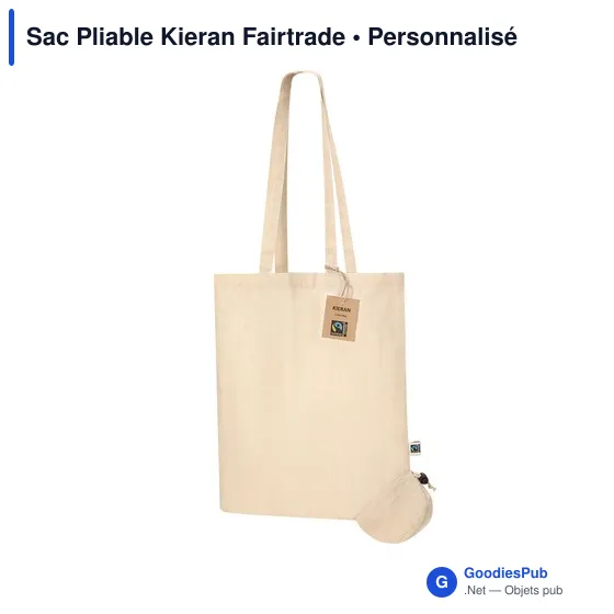 Sac pliable personnalisé en coton Kieran avec logo - Fairtrade - Image 3