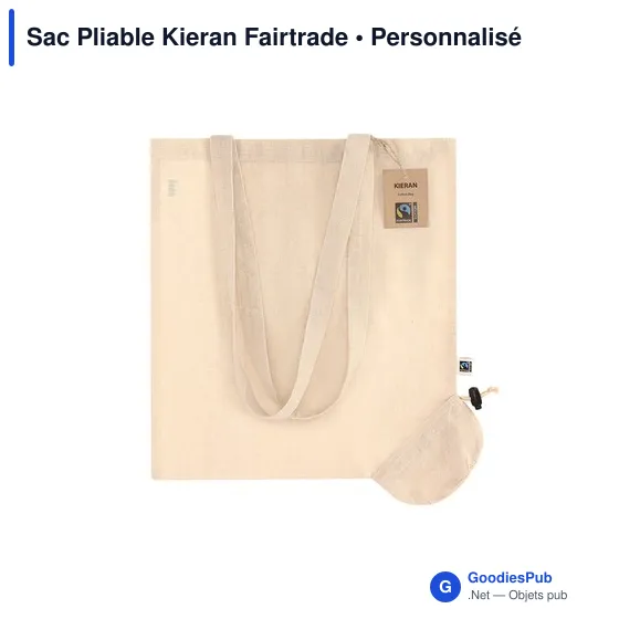 Sac pliable personnalisé en coton Kieran avec logo - Fairtrade - Image 4