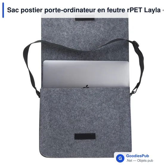 Sac postier porte-ordinateur en feutre rPET Layla - Image 9