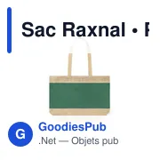 Sac de plage personnalisable Raxnal avec logo en jute - Miniature 1