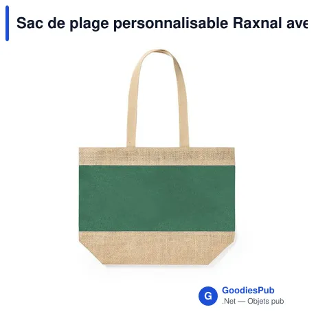 Sac de plage personnalisable Raxnal avec logo en jute