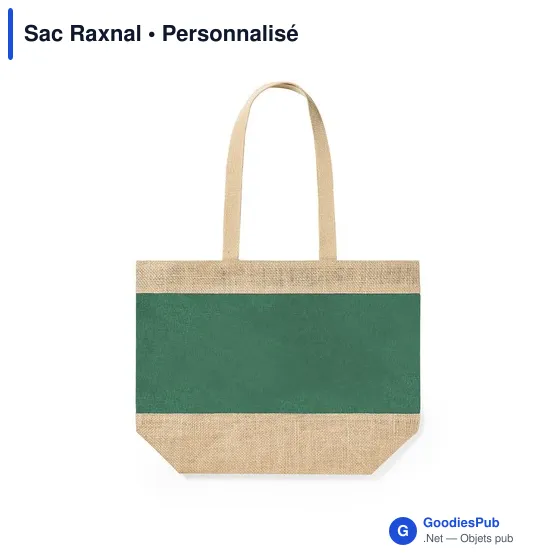 Sac de plage personnalisable Raxnal avec logo en jute - Image 1