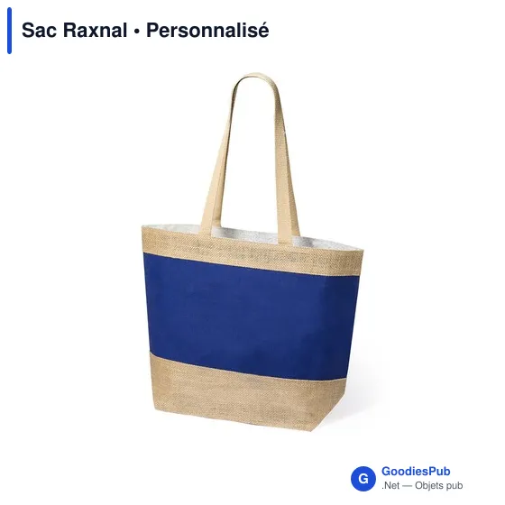 Sac de plage personnalisable Raxnal avec logo en jute - Image 11