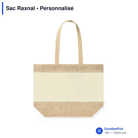Sac de plage personnalisable Raxnal avec logo en jute - Image 7