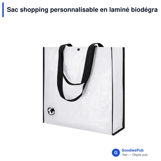 Sac shopping personnalisable en laminé biodégradable - Sac Recycleavec logo - Image 2