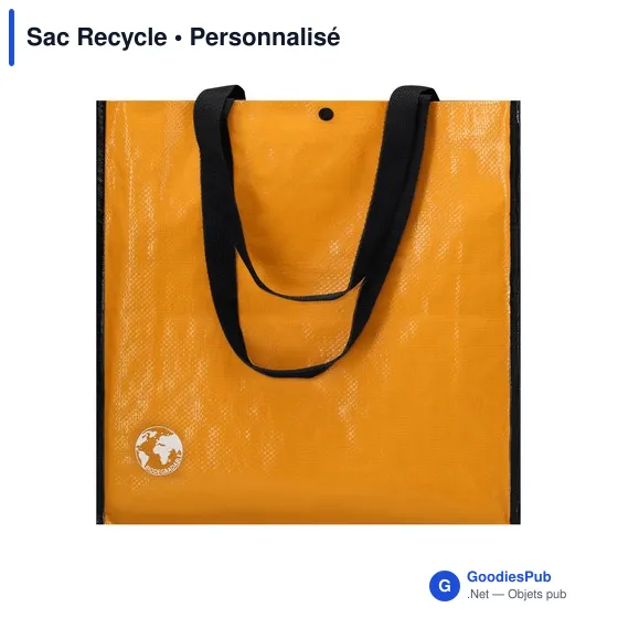 Sac shopping personnalisable en laminé biodégradable - Sac Recycleavec logo - Image 11