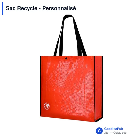 Sac shopping personnalisable en laminé biodégradable - Sac Recycleavec logo - Image 3