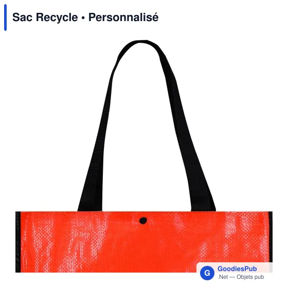 Sac shopping personnalisable en laminé biodégradable - Sac Recycleavec logo - Image 4